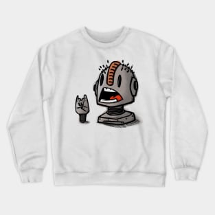 angry robot Crewneck Sweatshirt